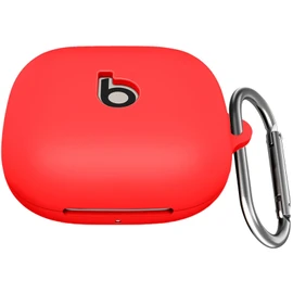 USTIYA Case for Beats Powerbeats Pro 2 Protection Cover Transparent Key Chain Strap Protection Wireless Charging (Red)