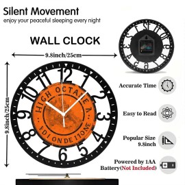 25cm Nordic Iron Round Wall Clock for Bedroom Living Roomsheet size: 10 inch, color: Black