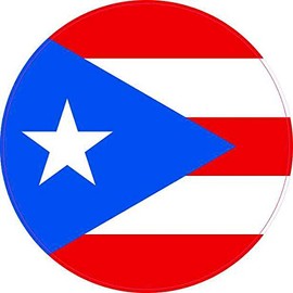 StickerTalk Circular Puerto Rico Flag Vinyl Sticker, 4 inches by 4 inches