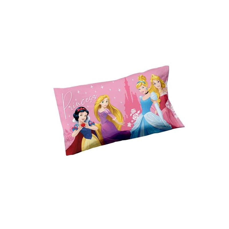 Princess Set of 2 Cotton Pillow Cases, Pair of Pillow