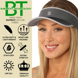 SAAKA Super Absorbent Visor for Women. Premium Packaging. Running, Tennis, Golf & All Sports. Lightweight & Adjustable. Graphite