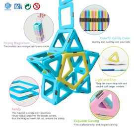 MAGBLOCK 102 Pieces Magnetic Tiles Toys for 3 4 5 Year Old Girls Boys, Castle Magnet Toy Building Block for Kids Toddlers, Magnetic Blocks Educational Montessori STEM Toys for Toddler Girls Gifts