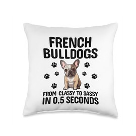 French Bulldogs From Classy To Sassy Frenchie Bulldog Throw Pillow