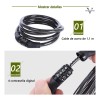 Candado Cadena Gomia Negro 1.2m Combinación Para Bicicleta Moto VRVALUE
