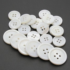 White Genuine Mother of Pearl Buttons, 22PCS/Pack(16PCS 15MM+6PCS 20MM), Natural MOP Pearl Shell Bulk Buttons for DIY Sewing Crafts,Shirts, Suits SHUNLI