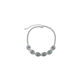 Turquoise Necklace for Women Turquoise Choker Necklace Silver Link Chain Necklace Turquoise Jewelry Gift for Girls