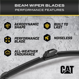 CAT C2.0 Wiper Blades (2-Pack), Front or Rear Wiper Blades for Cars SUVs Trucks, Direct OEM Replacement, Heavy Duty Streak-Free All Seasons Silent Crystal Clear Easy Installation - 26" + 18"