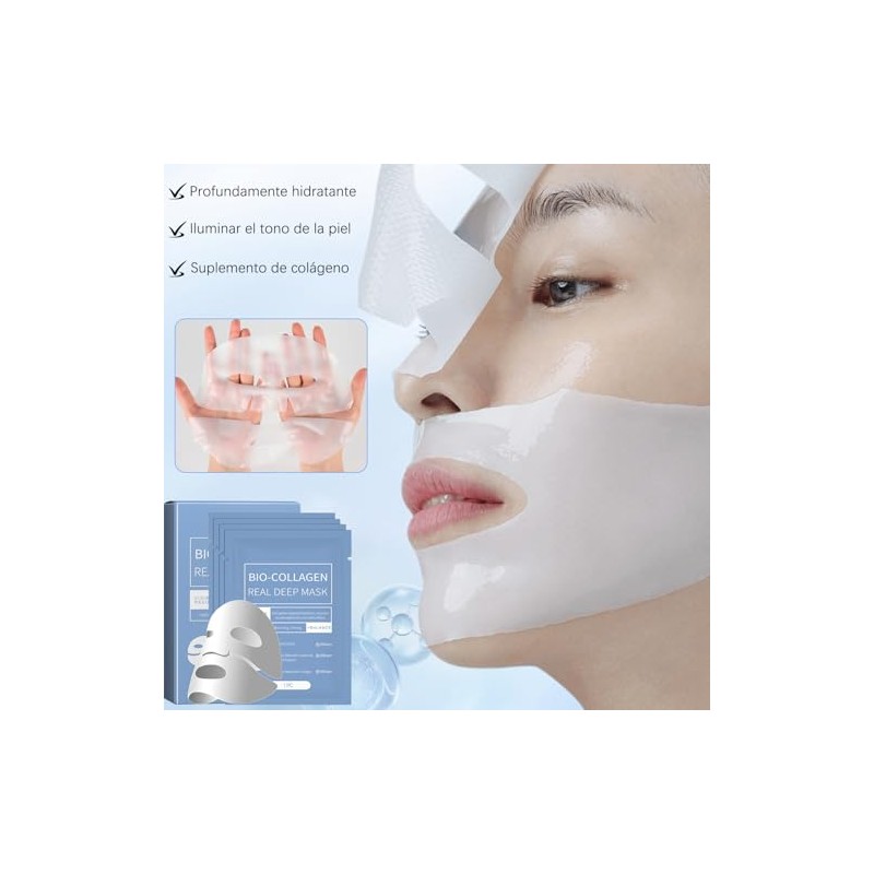 10 Piezas Mascarilla Bio-Colágeno,Bio Mascarilla Colageno