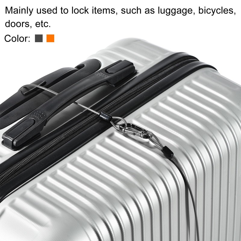 PATIKIL Security Steel Cable 2.5mm x 2m/6.56ft Coated Luggage Lock