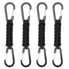 YUNLOVXEE Heavy Duty Paracord Keychain with Carabiner - 4 Pack Braided Lanyard Key Chain for Water Bottle Holder Men Women