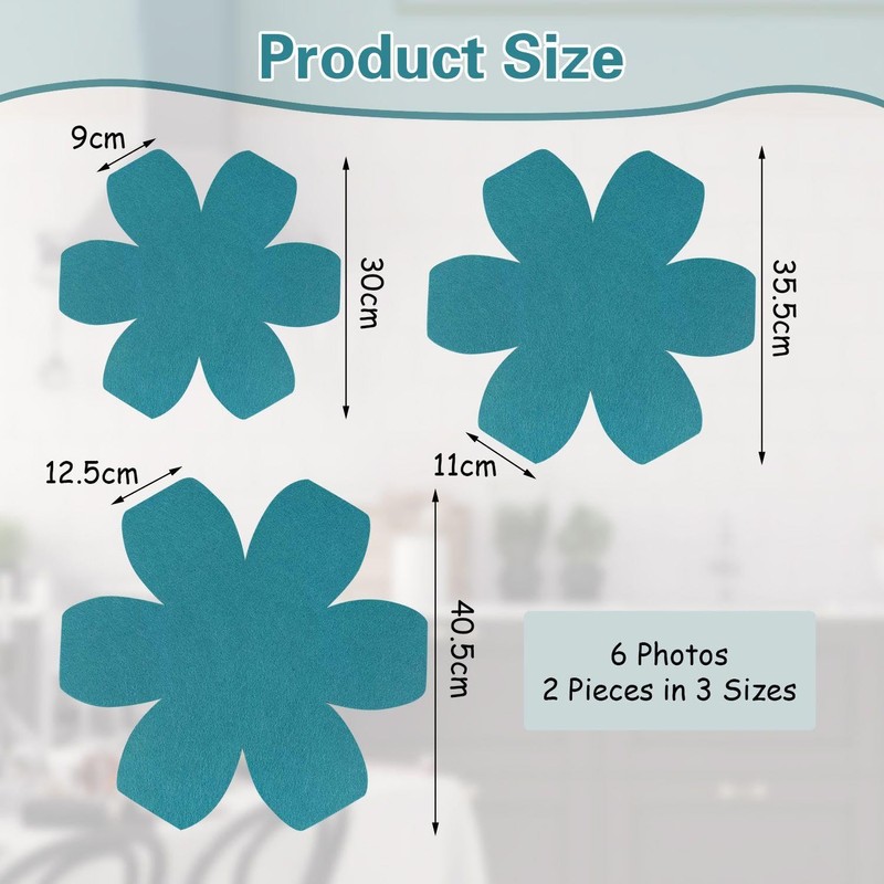 6 Pieces Of Blue Pot Mat, Felt Pot Mat, Anti-Slip