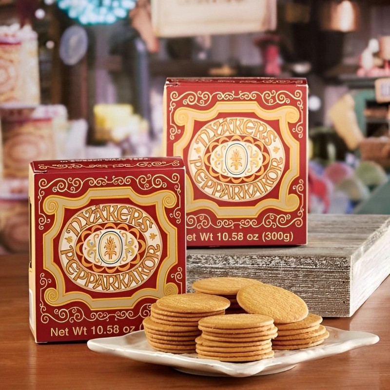 Nyaker Swedish Gingersnap Cookies Twin Sleeve, 10.6-ounces (Pack of 3:
