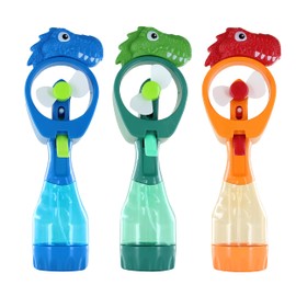 Delightmoon Pack of 3X Animal Water Mist Spray Bottle Fan Portable Handheld Mister - Battery Operated (Dinosaur)