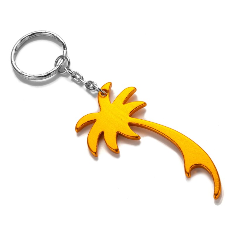 Gold Palm Tree Keyring Keychain Bottle Opener