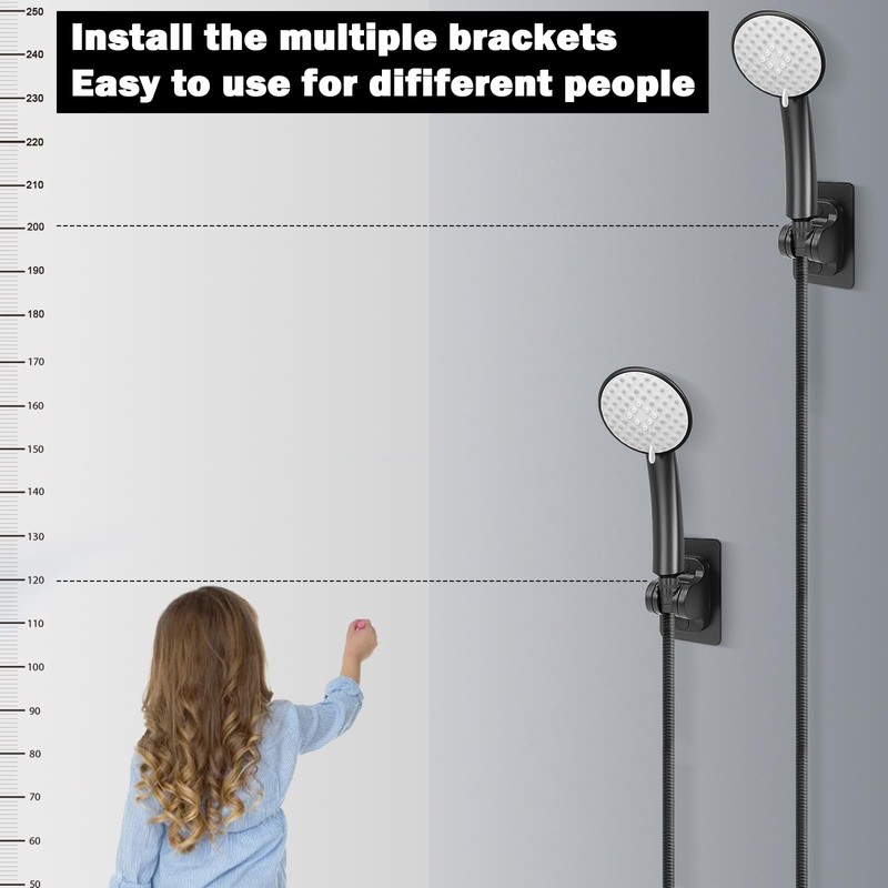 NearMoon Self Adhesive Shower Head Holder-Adjustable Handheld Shower Holder NO