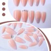 Giyehehi 24 Press-On Ombre False Nails, Medium Almond Shape, with