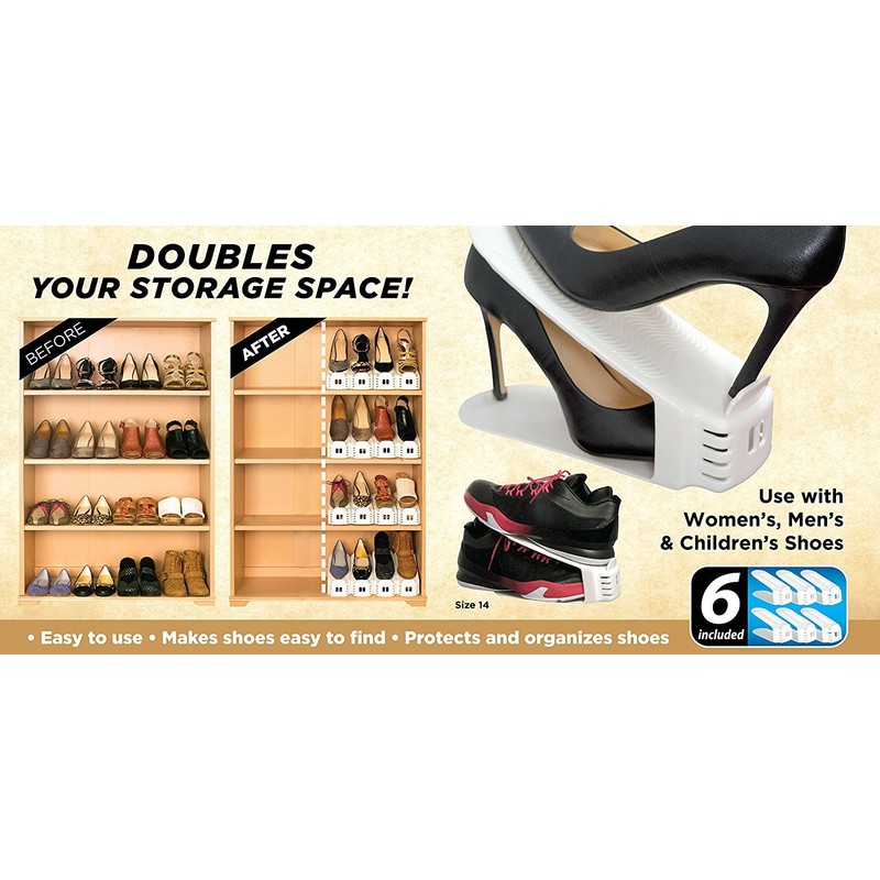Shoe Slotz 6-Pack Space-Saving Storage Units in Ivory | As