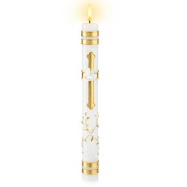 Conelist Sacramental Baptism Candle First Communion Candle Catholic Sacramental Confirmation Cross Palm Sunday Candles Velas para Bautizo Religious Prayer Candles for Church Baptismal Decor, 9.1''