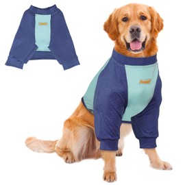 Handwith Dog Recovery Suit, Dog Recovery Sleeve for Front Legs - Offers Elbow Support, Doggy Leg Sleeve to Stop Licking, Dogs Cone Collar Alternative, Haze Blue (M)