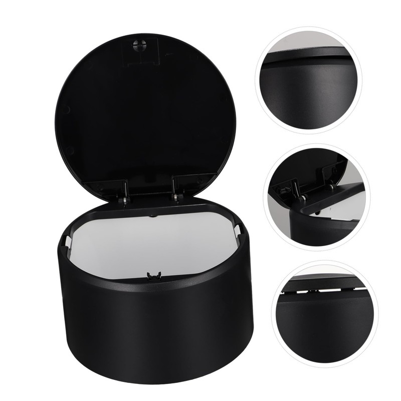 Ciieeo 1pc Mini Desktop Trash Can with Press Top Lid