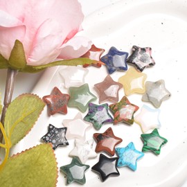 YUEBAYUE 20 PCS Star Healing Crystals Set,Star Gem Stones,Healing Stones for Meditation and Spiritual Decoration