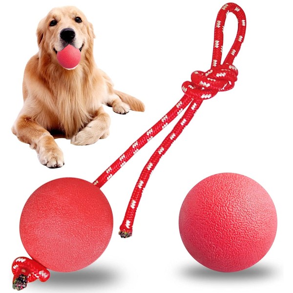 LHKJ 3 Pcs Dog Toy Natural Rubber Rope Ball For