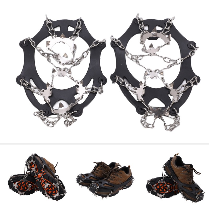 Ice Traction Cleats Shoe Crampons Snow Grips with 19 Spikes