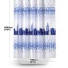 Beytug Funky Fabric Shower Curtain Extra Long With City Skyline