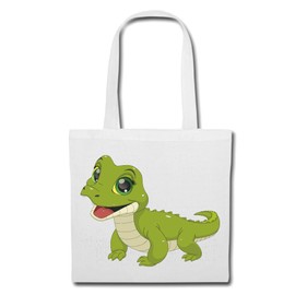 Reifen-Markt Crocodile Alligator Baby Shoulder Bag - Crocodile - Alligators - Tiger - Lion Shopping Bag School Bag Gym Bag in White, White