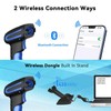 Alacrity Upgraded 2D Industrial Barcode Scanner with Wireless Charging Stand,