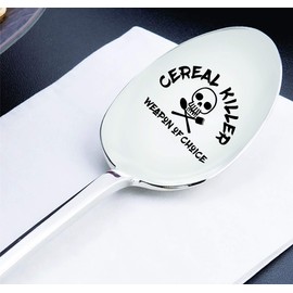 Kitchen gifts - Cereal Killer weapon of choice, Engraved Stainless Steel Coffee Spoons and Kitchen Utensils for Coffee and Desserts
