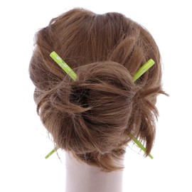 Set of Wooden Hair Sticks With Chinese Dragon Chopsticks - Green