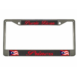 Puerto Rican Princess Puerto Rico License Plate Frame/Car Accessories Car Tag Holder (Carbon)