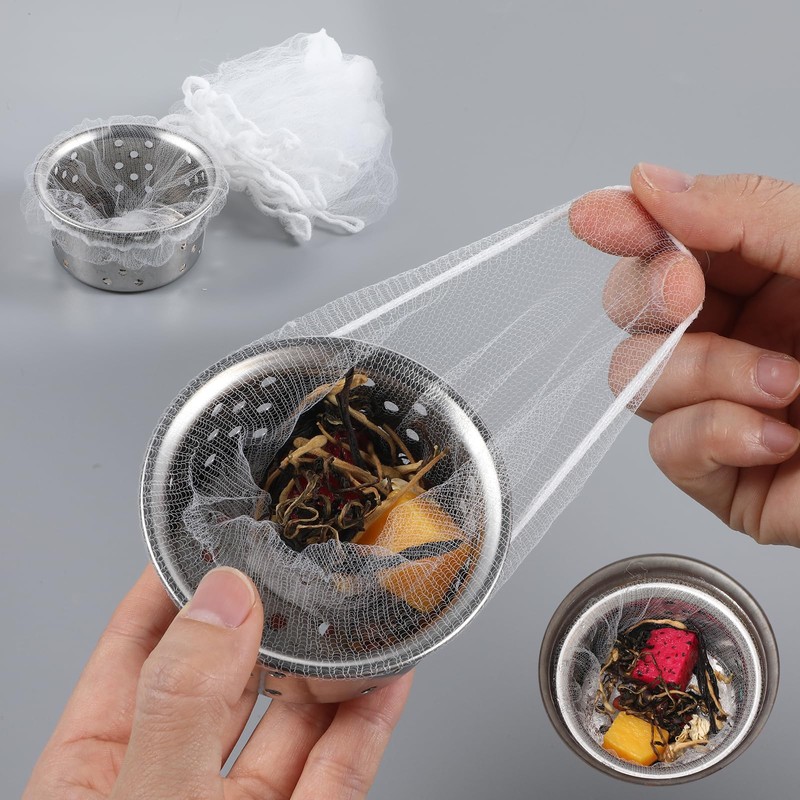 Tyqour 100 Pcs Disposable Mesh Sink Strainer Bags, Kitchen Sink