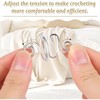 10 Crochet Hooks, Adjustable Crochet Guide Rings for Finger Knitting,