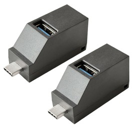 OUQYLG USB C Port Splitter,3 Port USB C hub Dock [2 Pack] Mini USB Hub,USB Type C USB Hub High Speed Splitter Plug and Play,USB C Adapter Portable for PC, Laptop - Black