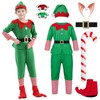 Forfamy Christmas Elf Costume Adult Men Women Kid, Santa's Helper