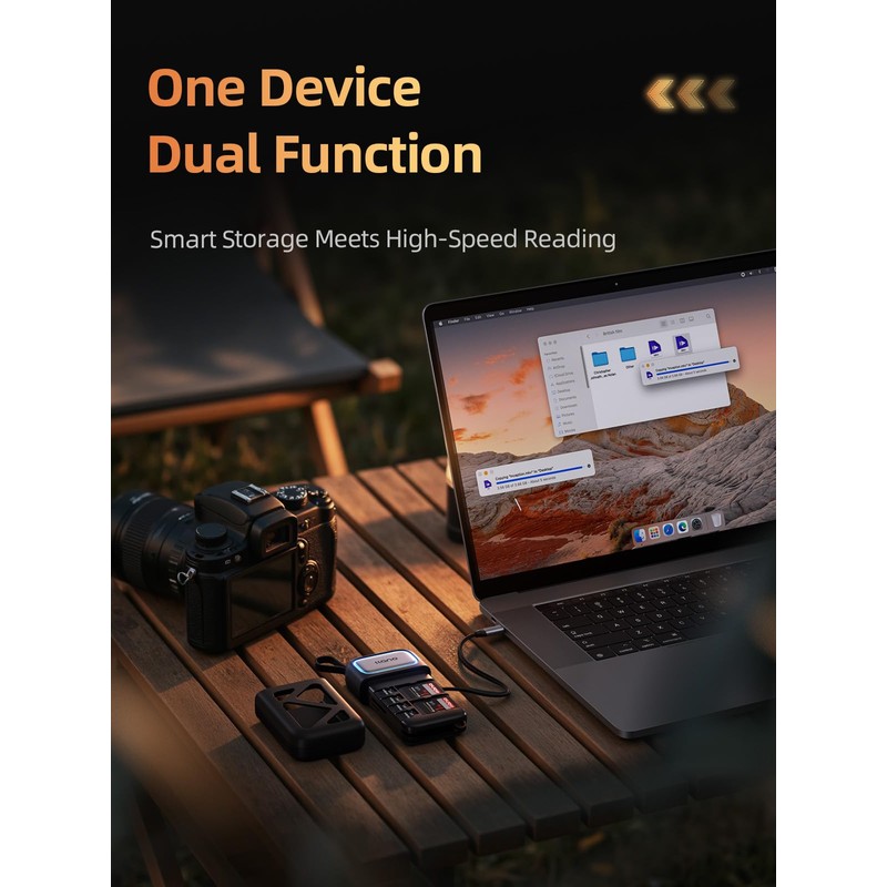 llano Portable USB 3.0 Memory Card Reader Waterproof Shockproof Compact