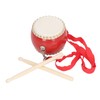 Kids Chinese Drum Plastic Sheepskin Maple Wood Red Color Children