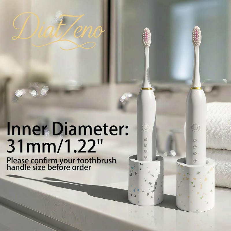 DiatZeno Single Toothbrush Holders for Bathrooms - Diatomite Quick-Dry Organizer,