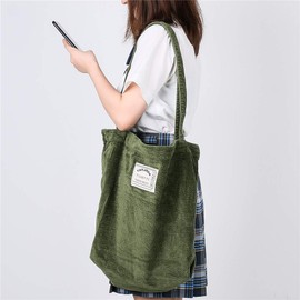 YARUODA Women Shoulder Handbags Casual Hobo Bags Corduroy Shopper Tote Bag, Green
