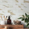 AULIGET 4-Piece Calacatta Gold Marble Look Peel and Stick Backsplash