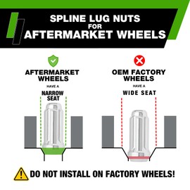 DPAccessories Chrome 9/16-18 Lug Nuts for Aftermarket Wheels - Closed End Duplex XL Spline Tuner - 51mm (2") Tall - Pack of 4 - D5113-2305/4