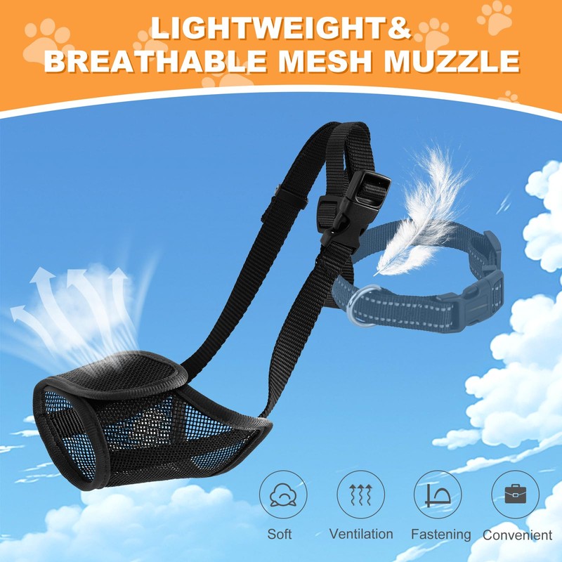 Yingphia Dog Muzzle, Soft Mesh Muzzle for Small Medium Large