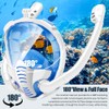 KLERICER Double Tubes Full Face Snorkel Mask,New Breathing Mode 180°