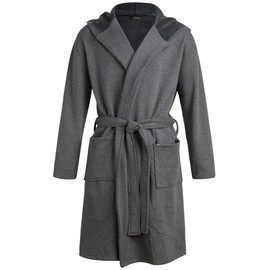Eddie Bauer Men's Bathrobe - Lightweight Fleece Luxury Robe - Spa Bathrobe with Pockets for Men, Size Small/Medium, Charcoal