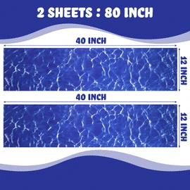 Nuanchu 12 x 80 Inch Vinyl Pool Liner Patch Self-Adhesive Waterproof PVC Repair Patch for Above Ground Pools Swimming Bounce House Inflatable Boat Kayaks(Dark Blue)