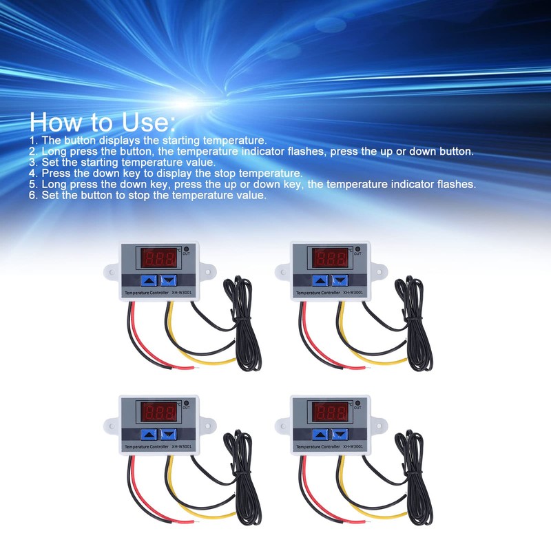 4 x XH-W3001 Temperature Controller 110-220V LCD Digital Display Smart