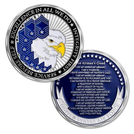 United States Air Force Challenge Coin The Airman's Creed Collectible Military Veteran Gift