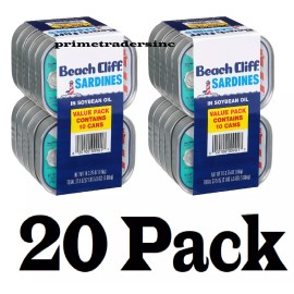 Beach Cliff Sardines in Soybean Oil 3.75 oz., 20 ct.